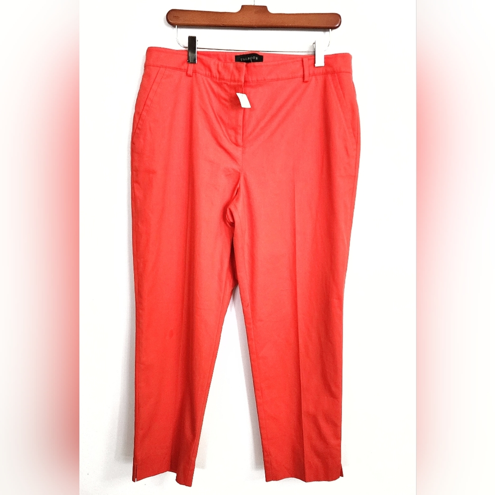 Talbots NWT Hot Coral Ankle Pants Size 10